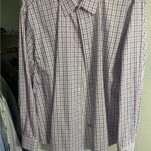 UNTUCKit Men's Pink and Blue Plaid Shirt